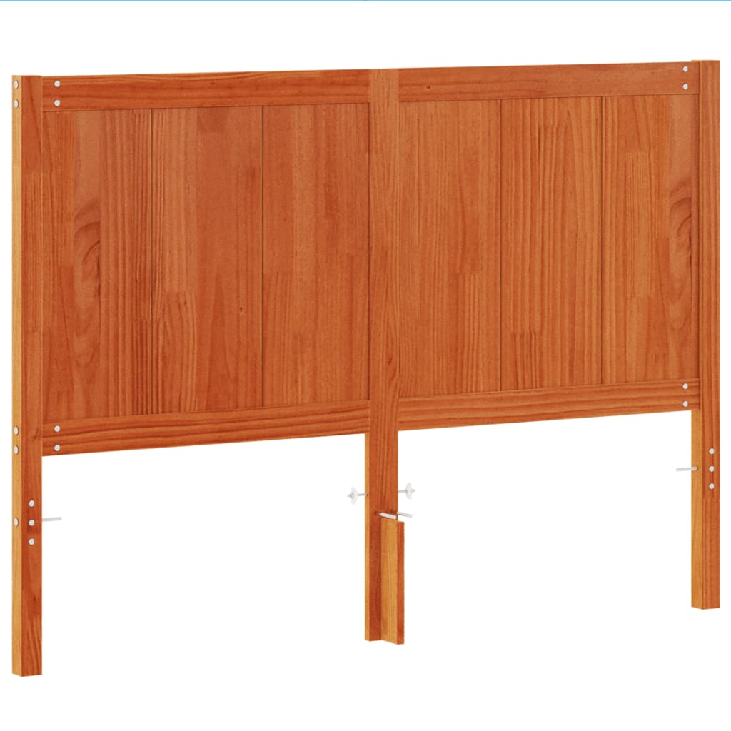 Headboard Wax Brown 135 cm Solid Wood Pine